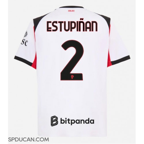 Muški Nogometni Dres AC Milan Pervis Estupinan #2 Gostujuci 2025-26 Kratak Rukav